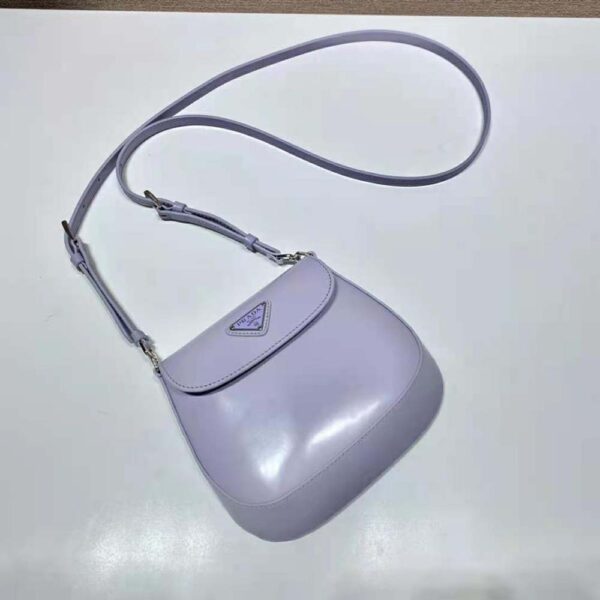 Prada Women Cleo Brushed Leather Mini Bag-Purple (4)