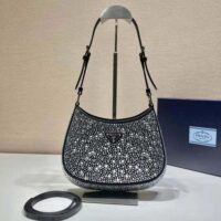 Prada Women Cleo Satin Bag with Appliques-Black (1)