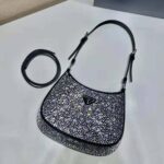 Prada Women Cleo Satin Bag with Appliques-Black - immagine 6