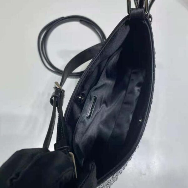 Prada Women Cleo Satin Bag with Appliques-Black (9)