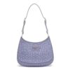 Prada Women Cleo Satin Bag with Appliques-Purple