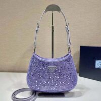 Prada Women Cleo Satin Bag with Appliques-Purple (1)