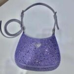 Prada Women Cleo Satin Bag with Appliques-Purple - immagine 7