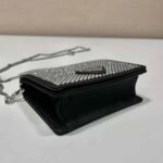 Prada Women Crystal-Studded Card Holder with Shoulder Strap-Black - Imagen 7