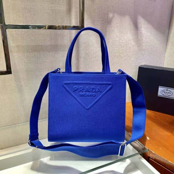 Prada Women Drill Tote Handles Bag-Blue (3)