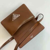Prada Women Embleme Brushed-Leather Bag-Brown (1)