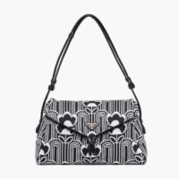 Prada Women Jacquard Knit and Leather Prada Signaux Bag-black (1)