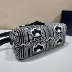 Prada Women Jacquard Knit and Leather Prada Signaux Bag-Black - Image 6