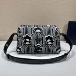 Prada Women Jacquard Knit and Leather Prada Signaux Bag-Black - Image 3