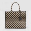 Prada Women Large Prada Symbole Jacquard Fabric Handbag-Brown