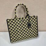 Prada Women Large Prada Symbole Jacquard Fabric Handbag-Brown - immagine 5