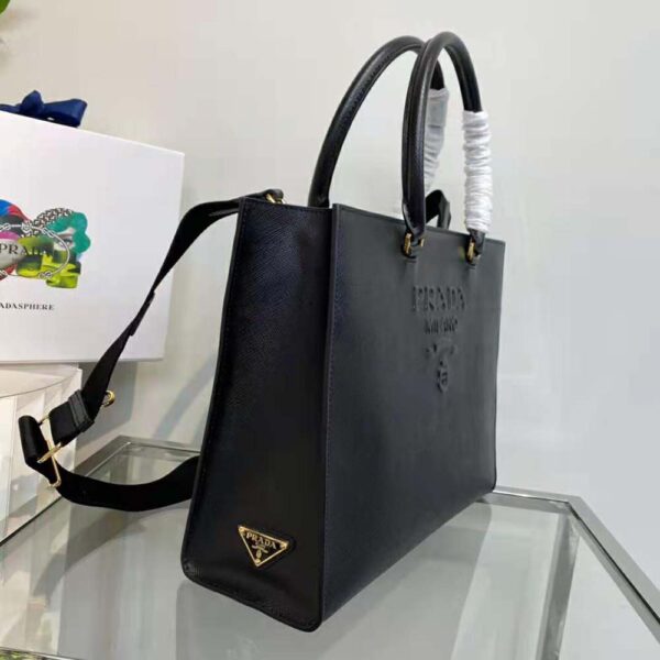 Prada Women Large Saffiano Leather Handbag-Black (6)