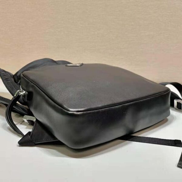 Prada Women Leather Backpack with Hood-Black (8)