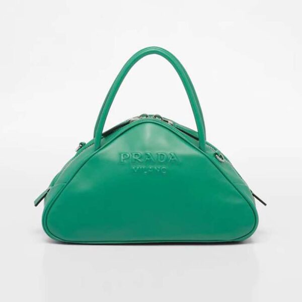 Prada Women Leather Prada Triangle Bag-Green (1)