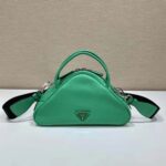 Prada Women Leather Prada Triangle Bag-Green - Bild 3