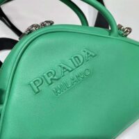 Prada Women Leather Prada Triangle Bag-Green (1)