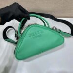 Prada Women Leather Prada Triangle Bag-Green - Bild 4