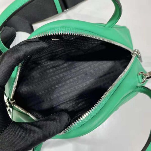 Prada Women Leather Prada Triangle Bag-Green (9)
