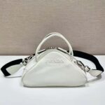 Prada Women Leather Prada Triangle Bag-White - Bild 2
