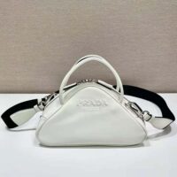 Prada Women Leather Prada Triangle Bag-White (1)