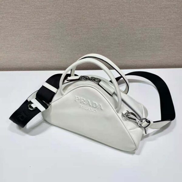 Prada Women Leather Prada Triangle Bag-White (3)