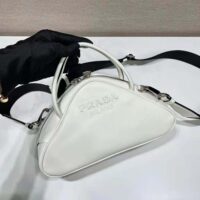 Prada Women Leather Prada Triangle Bag-White (1)