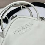 Prada Women Leather Prada Triangle Bag-White - Bild 8
