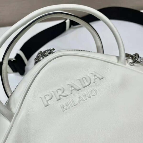 Prada Women Leather Prada Triangle Bag-White (5)