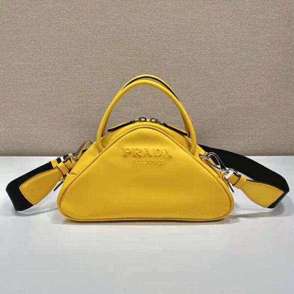 Prada Women Leather Prada Triangle Bag-Yellow (2)