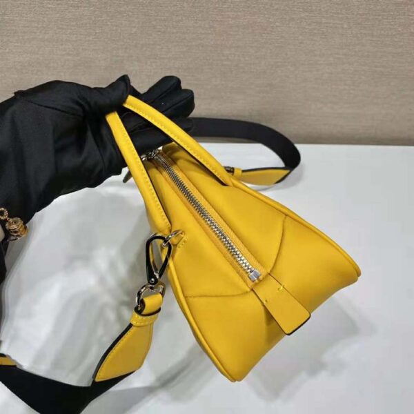 Prada Women Leather Prada Triangle Bag-Yellow (5)