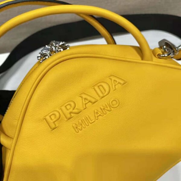 Prada Women Leather Prada Triangle Bag-Yellow (7)