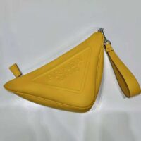 Prada Women Leather Triangle Leather Pouch-Yellow (1)