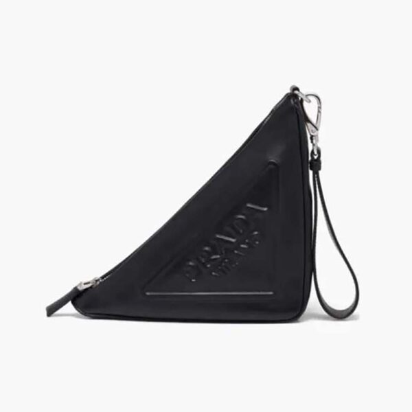 Prada Women Leather Triangle Leather Pouch-black (1)