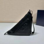 Prada Women Leather Triangle Leather Pouch-Black - immagine 2