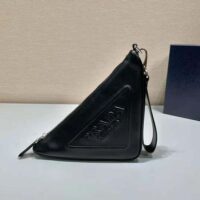 Prada Women Leather Triangle Leather Pouch-black (1)