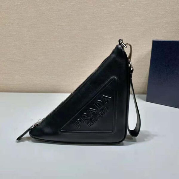 Prada Women Leather Triangle Leather Pouch-black (2)