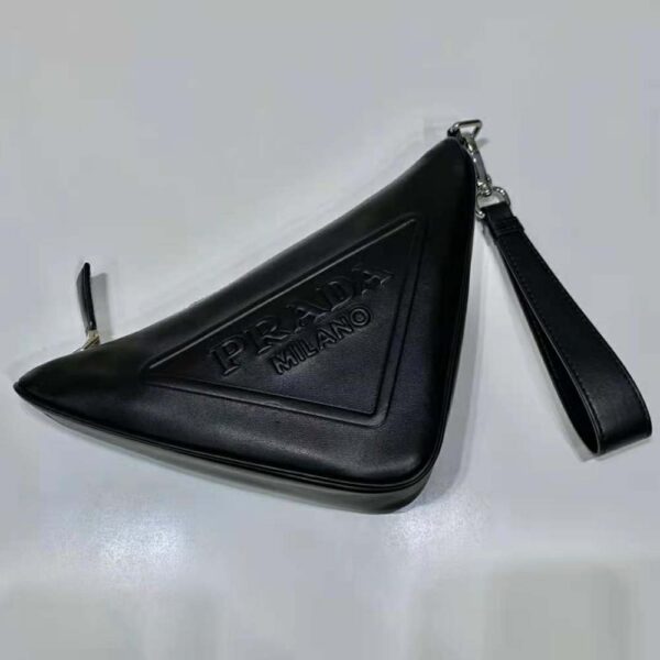 Prada Women Leather Triangle Leather Pouch-black (4)