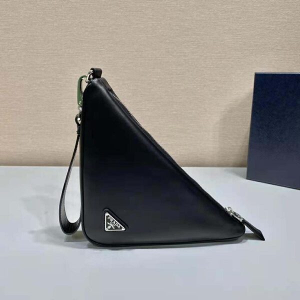 Prada Women Leather Triangle Leather Pouch-black (6)