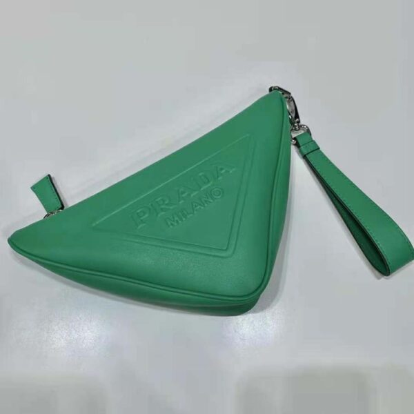 Prada Women Leather Triangle Leather Pouch-green (4)