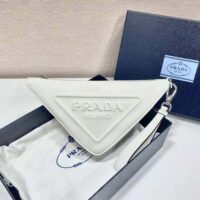 Prada Women Leather Triangle Leather Pouch-white (1)