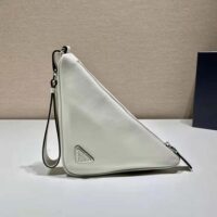 Prada Women Leather Triangle Leather Pouch-white (1)