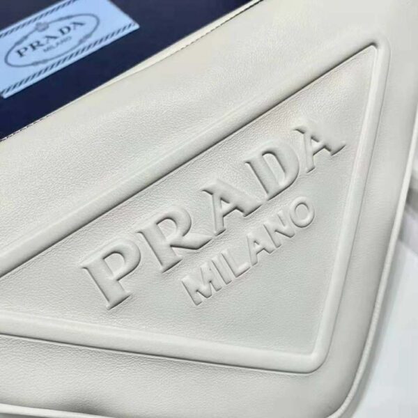 Prada Women Leather Triangle Leather Pouch-white (6)