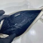 Prada Women Leather Triangle Leather Pouch-White - Bild 9