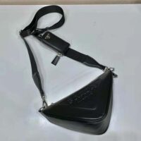 Prada Women Leather Triangle Shoulder Bag-Black (1)
