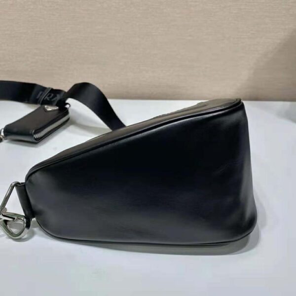 Prada Women Leather Triangle Shoulder Bag-Black (6)