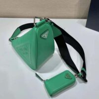 Prada Women Leather Triangle Shoulder Bag-Green (1)