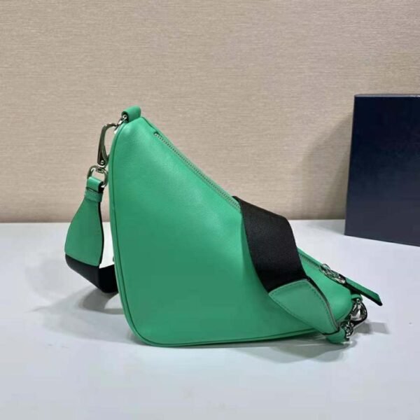 Prada Women Leather Triangle Shoulder Bag-Green (5)