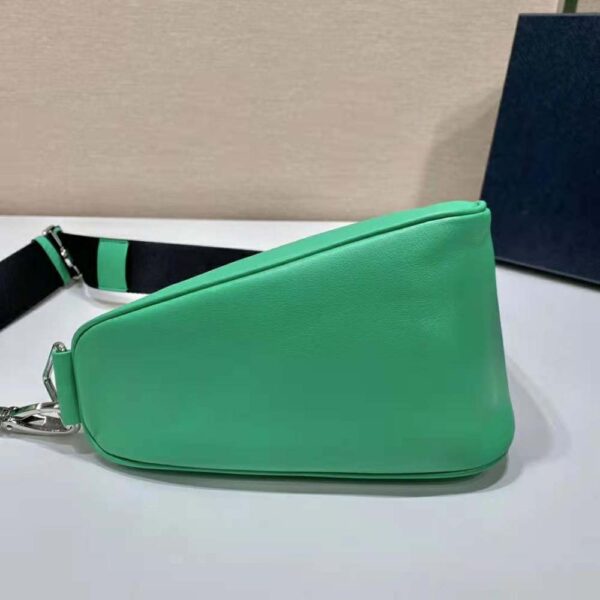 Prada Women Leather Triangle Shoulder Bag-Green (6)