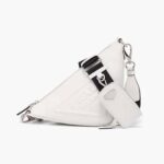 Sac à bandoulière triangulaire Prada en cuir pour femme - Blanc