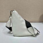 Prada Women Leather Triangle Shoulder Bag-White – Image 3